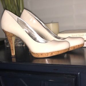 Alfani Almond “Maddy Palm” Platform Pumps